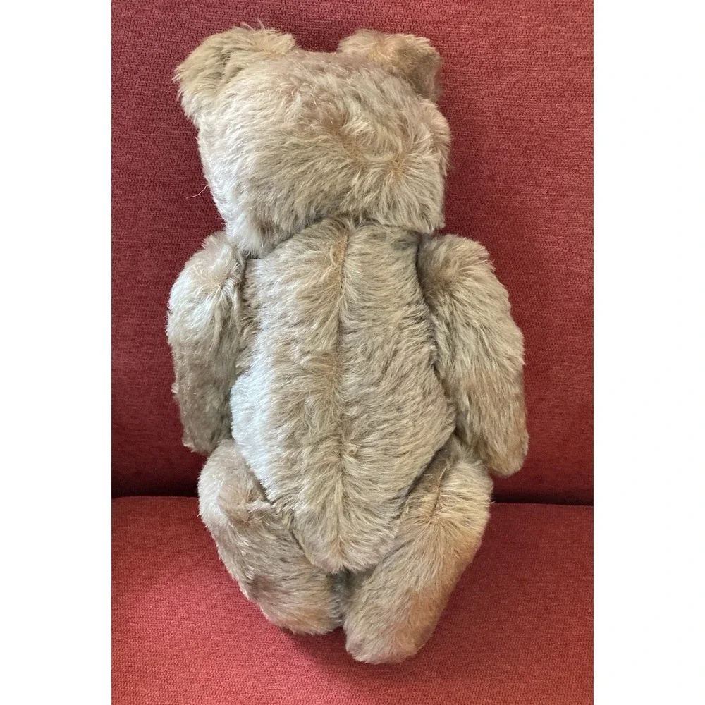 Vintage Steiff Original Teddy brown mohair bear plush hang tag button 202 41 EUC